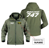 Thumbnail for Boeing 747 & Text Designed Military Jackets (Customizable)