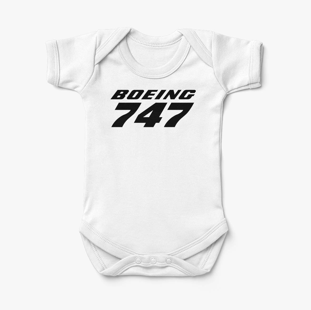 Boeing 747 & Text Designed Baby Bodysuits