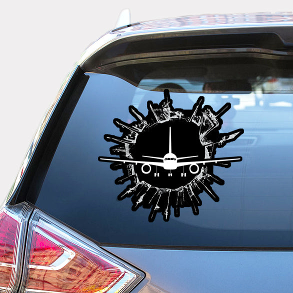 Boeing 757 Silhouette Designed Car Sticker