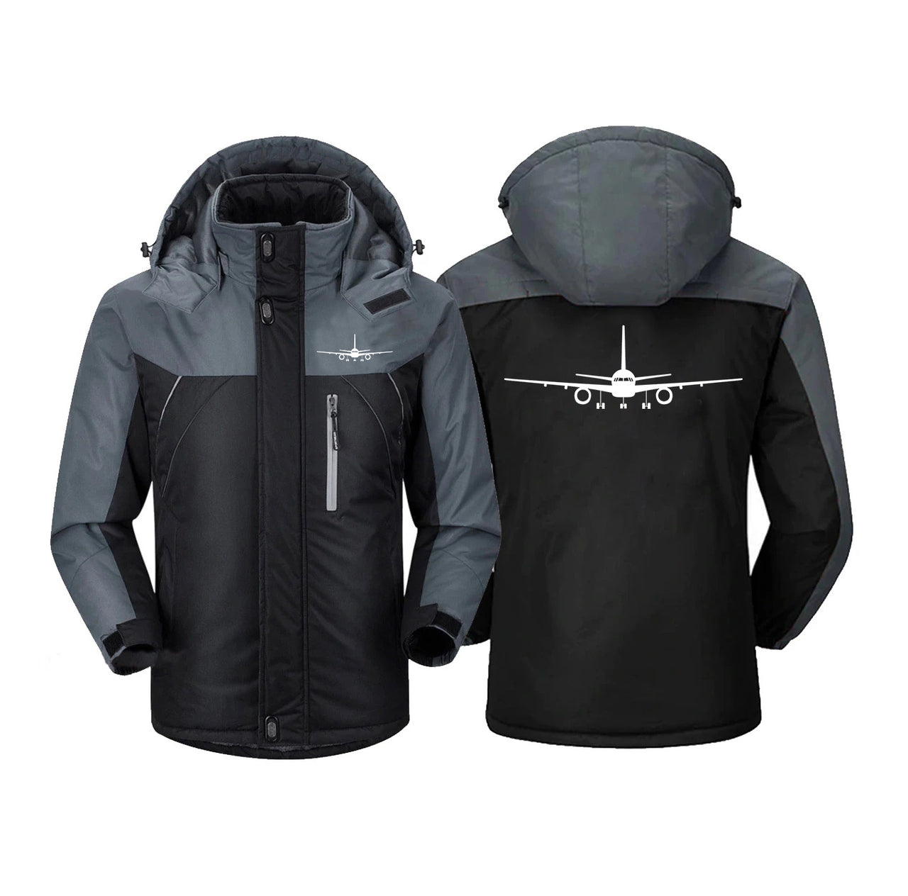 Boeing 757 Silhouette Designed Thick Winter Jackets