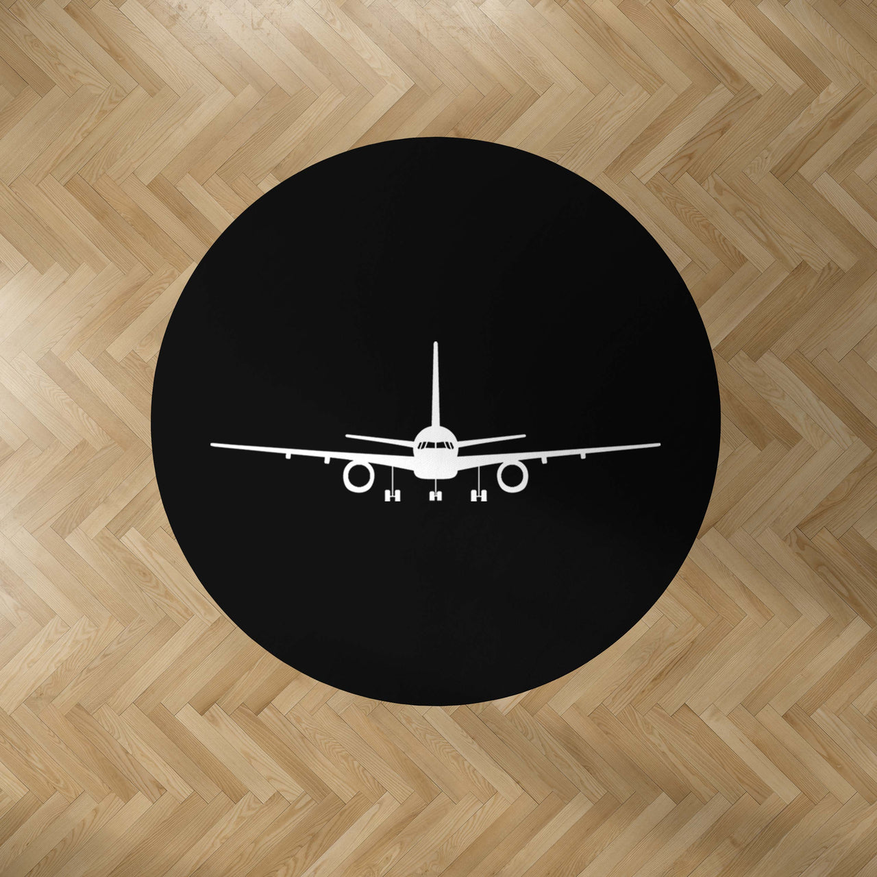 Boeing 757 Silhouette Designed Carpet & Floor Mats (Round)
