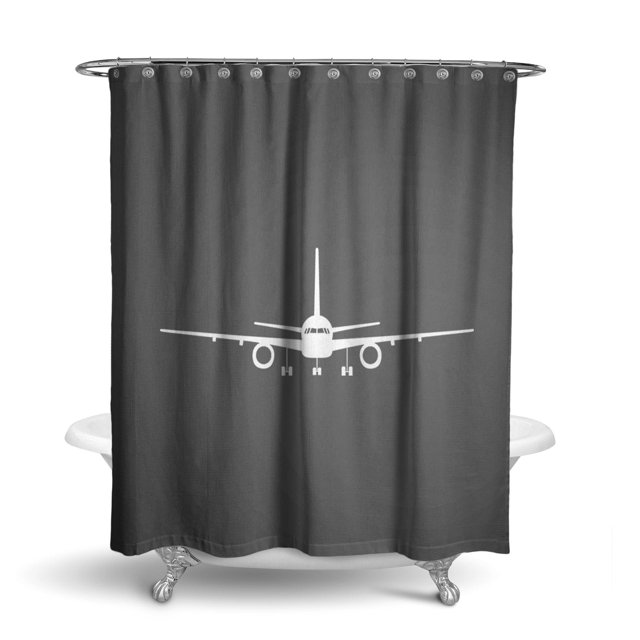 Boeing 757 Silhouette Designed Shower Curtains