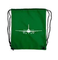 Thumbnail for Boeing 757 Silhouette Designed Drawstring Bags