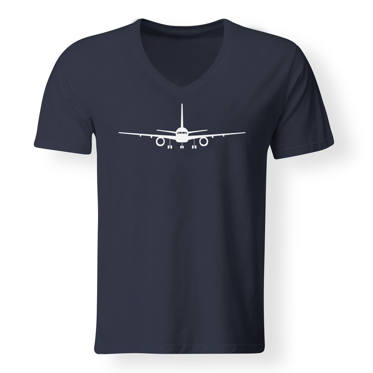 Boeing 757 Silhouette Designed V-Neck T-Shirts