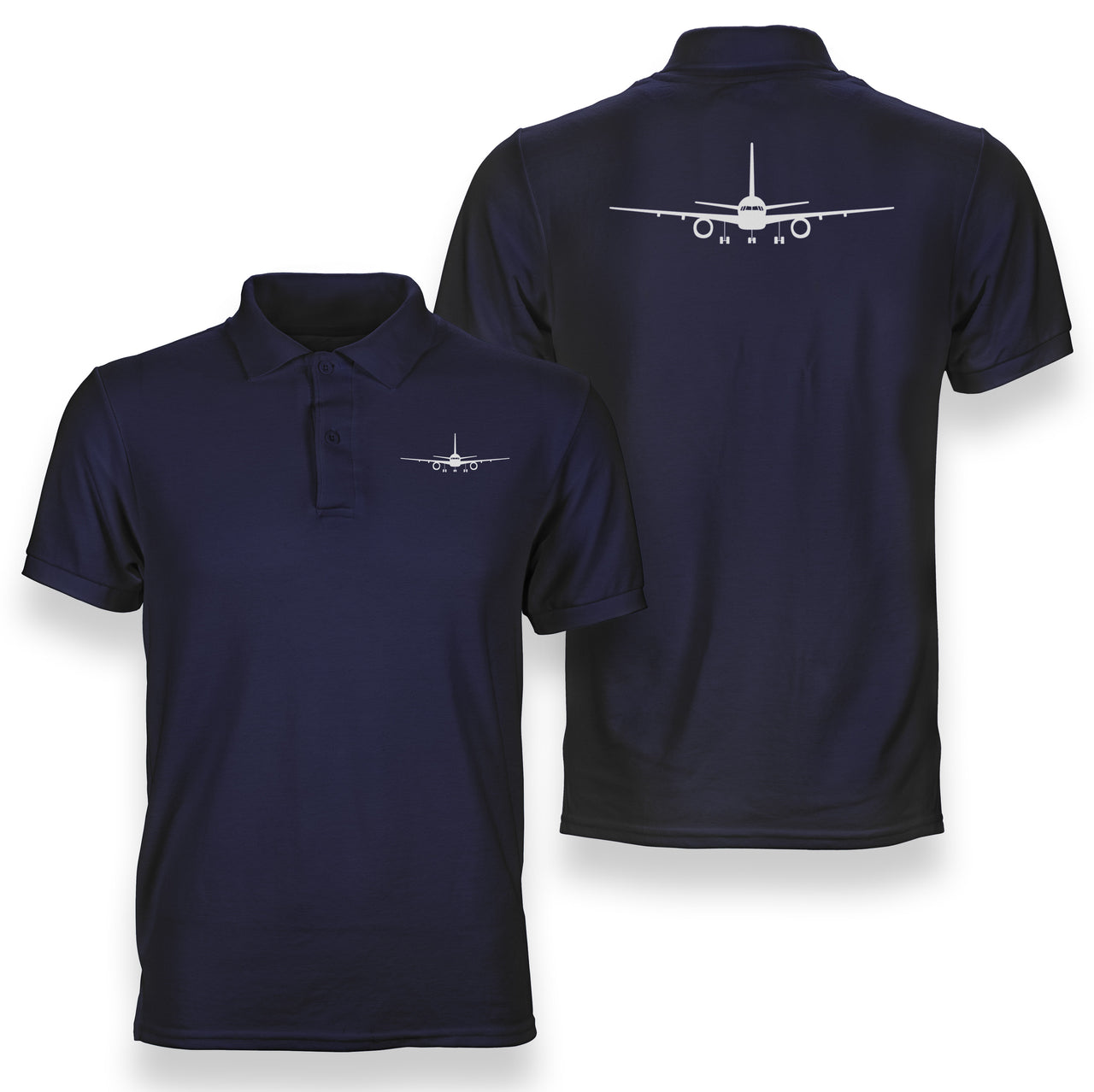 Boeing 757 Silhouette Designed Double Side Polo T-Shirts