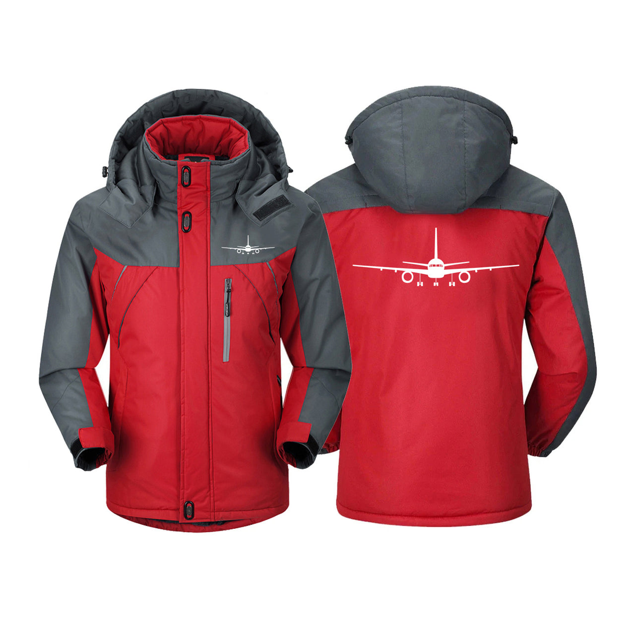 Boeing 757 Silhouette Designed Thick Winter Jackets