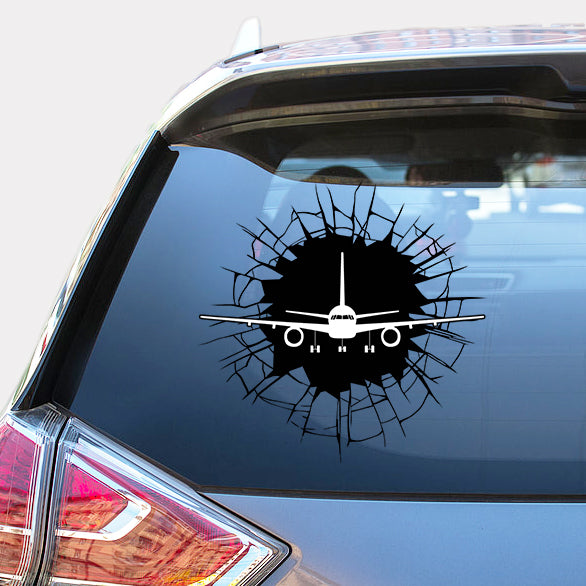 Boeing 757 Silhouette Designed Car Sticker