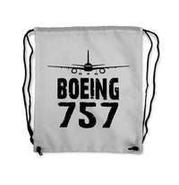 Thumbnail for Boeing 757 & Plane Designed Drawstring Bags