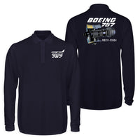 Thumbnail for Boeing 757 & Rolls Royce Engine (RB211) Designed Long Sleeve Polo T-Shirts (Double-Side)