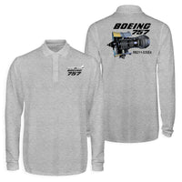 Thumbnail for Boeing 757 & Rolls Royce Engine (RB211) Designed Long Sleeve Polo T-Shirts (Double-Side)