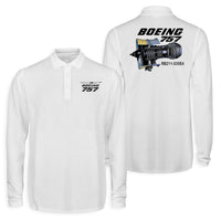Thumbnail for Boeing 757 & Rolls Royce Engine (RB211) Designed Long Sleeve Polo T-Shirts (Double-Side)