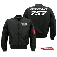 Thumbnail for Boeing 757 Text Designed Pilot Jackets (Customizable)