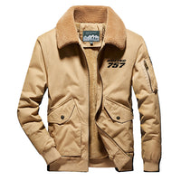 Thumbnail for Boeing 757 & Text Designed Thick Bomber Jackets