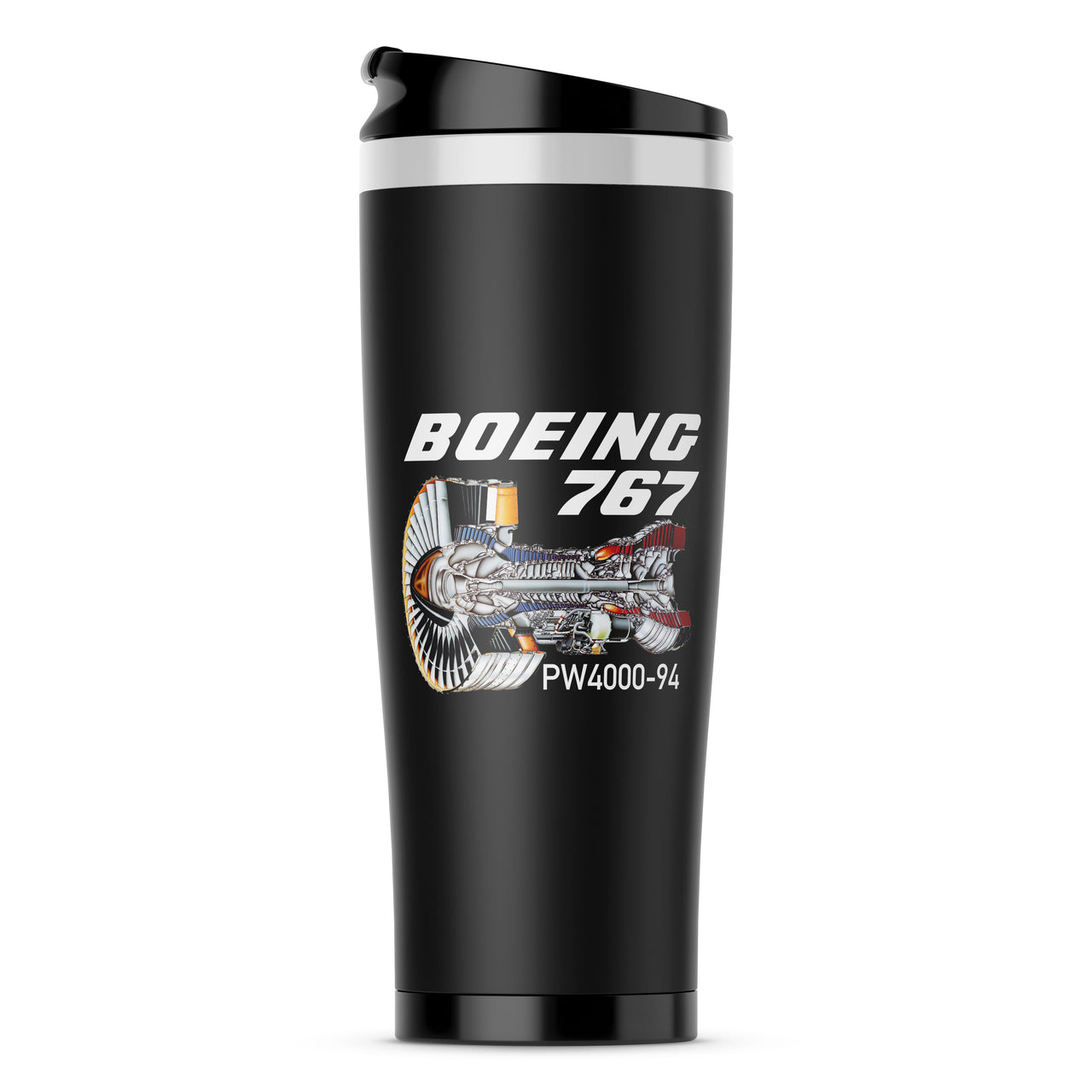 Boeing 767 Engine (PW4000-94) Designed Stainless Steel Travel Mugs