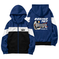Thumbnail for Boeing 767 Engine (PW4000-94) Designed Colourful Zipped Hoodies