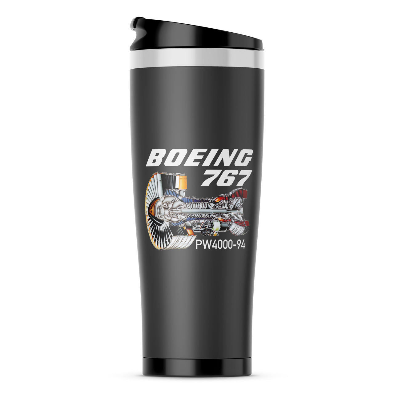 Boeing 767 Engine (PW4000-94) Designed Stainless Steel Travel Mugs
