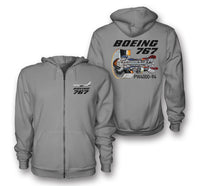 Thumbnail for The Boeing 767 Engine (PW4000-94) Engine Designed Zipped Hoodies