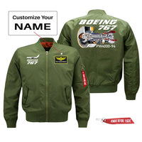 Thumbnail for Boeing 767 Engine (PW4000-94) Designed Pilot Jackets (Customizable)