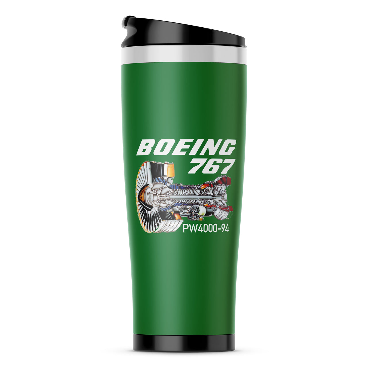 Boeing 767 Engine (PW4000-94) Designed Stainless Steel Travel Mugs