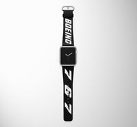 Thumbnail for Boeing 767 Flat Text Designed Leather Apple Watch Straps