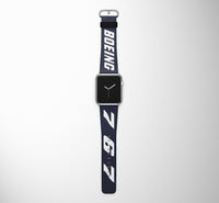 Thumbnail for Boeing 767 Flat Text Designed Leather Apple Watch Straps