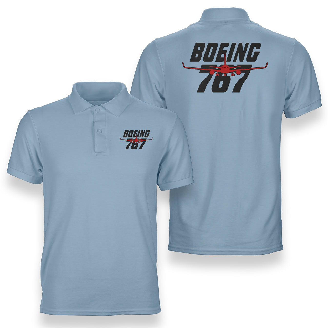 Amazing Boeing 767 Designed Double Side Polo T-Shirts