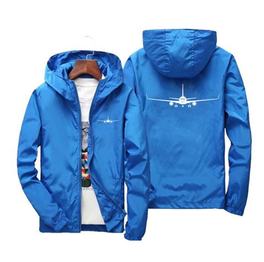 Boeing 767 Silhouette Designed Windbreaker Jackets