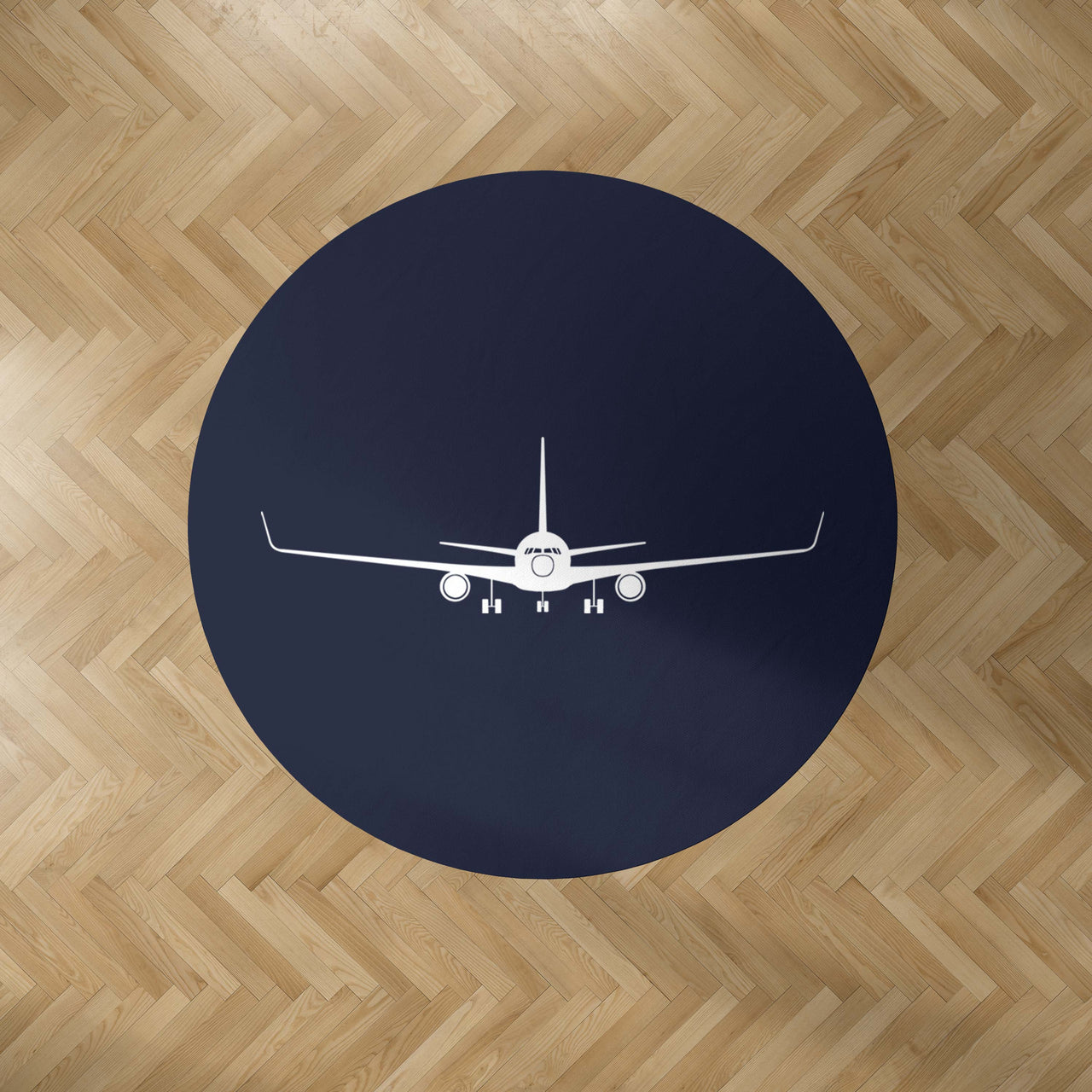 Boeing 767 Silhouette Designed Carpet & Floor Mats (Round)