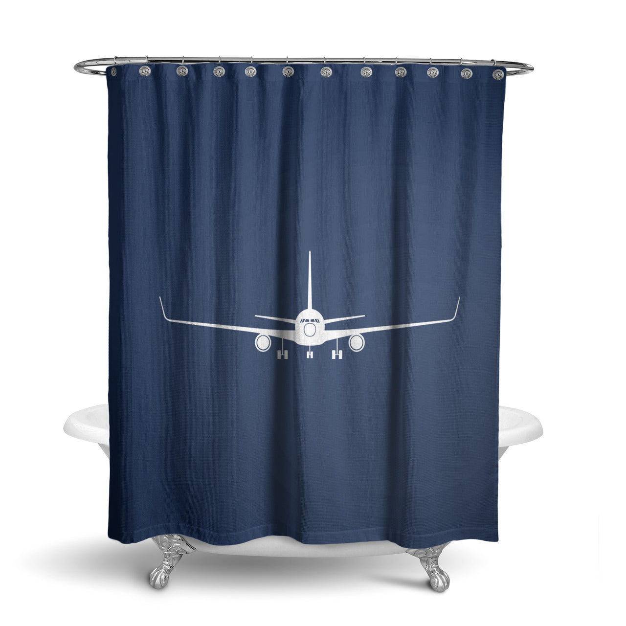 Boeing 767 Silhouette Designed Shower Curtains