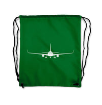 Thumbnail for Boeing 767 Silhouette Designed Drawstring Bags