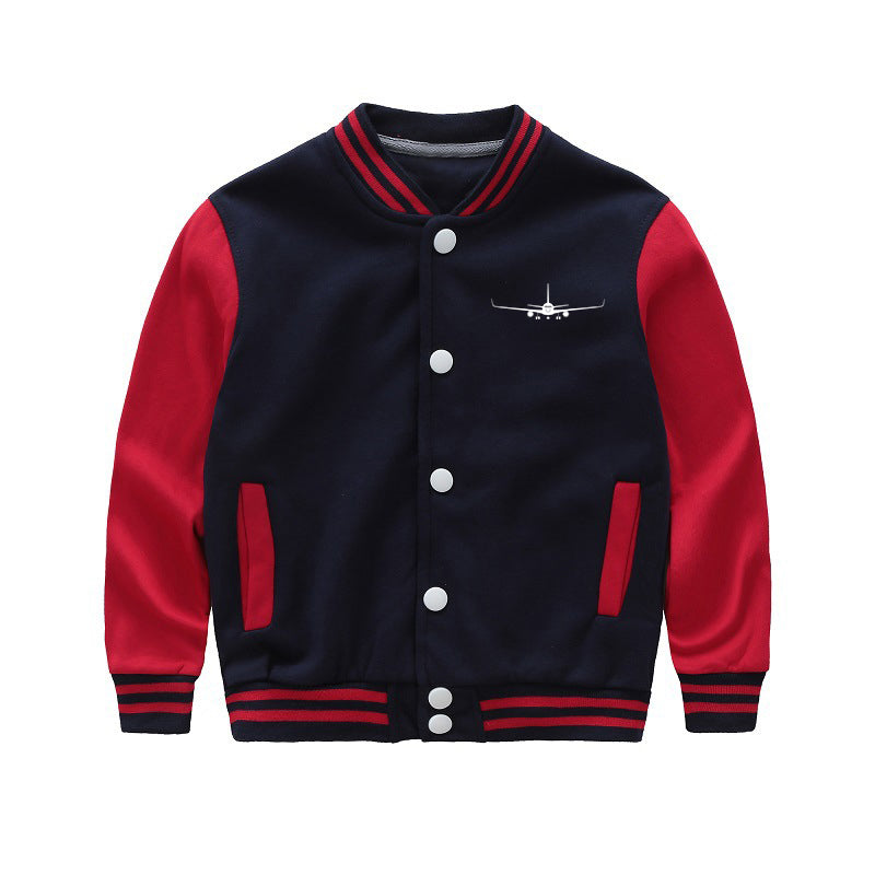 Boeing 767 Silhouette Designed "CHILDREN" Baseball Jackets