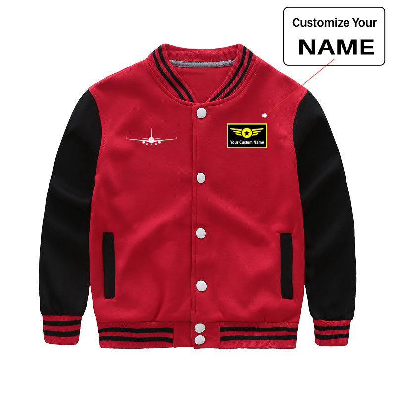 Boeing 767 Silhouette Designed "CHILDREN" Baseball Jackets