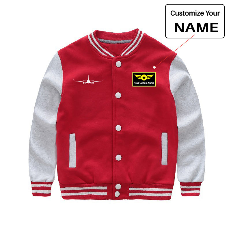 Boeing 767 Silhouette Designed "CHILDREN" Baseball Jackets