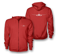 Thumbnail for Boeing 767 Silhouette Designed Zipped Hoodies