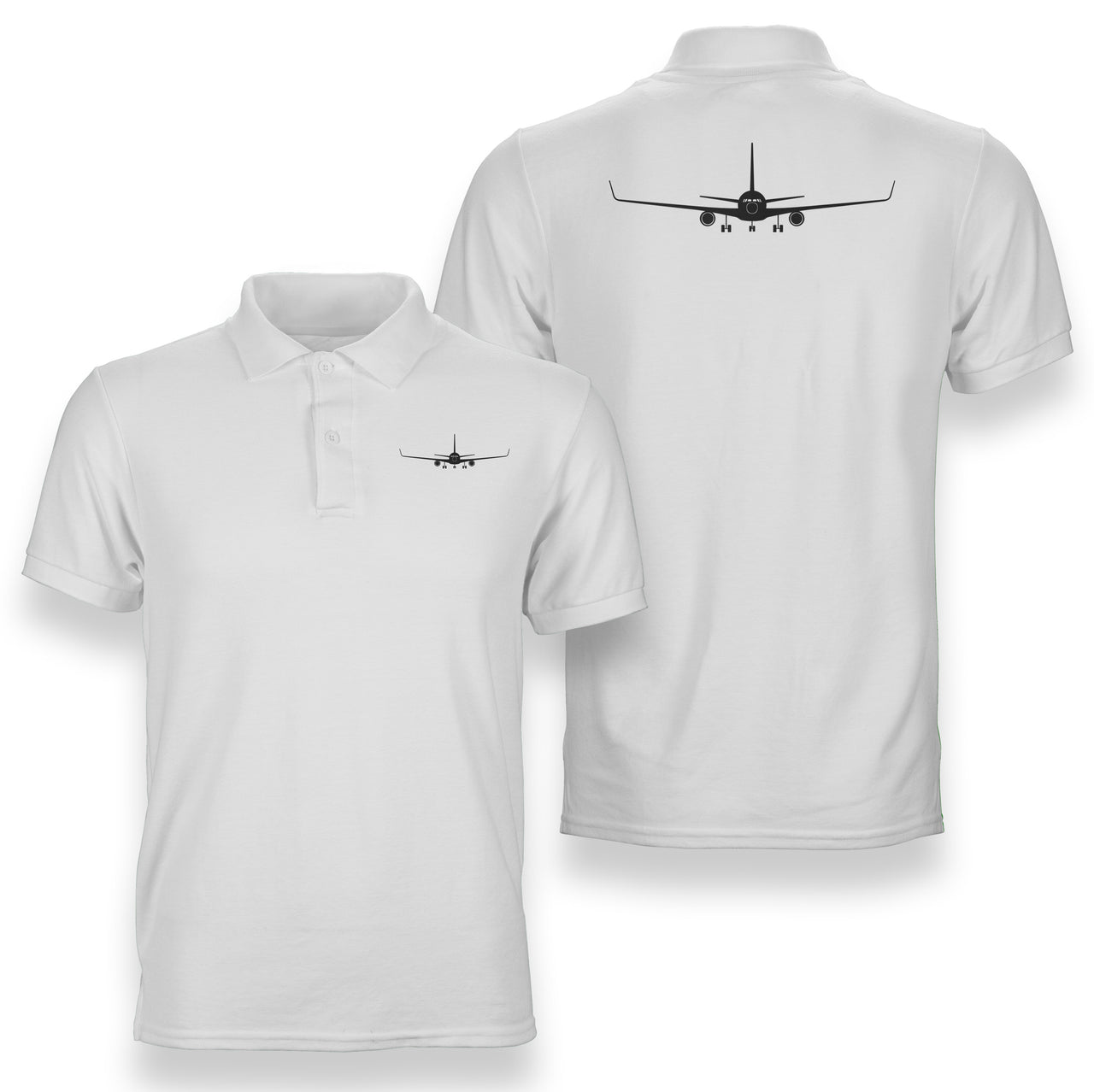 Boeing 767 Silhouette Designed Double Side Polo T-Shirts