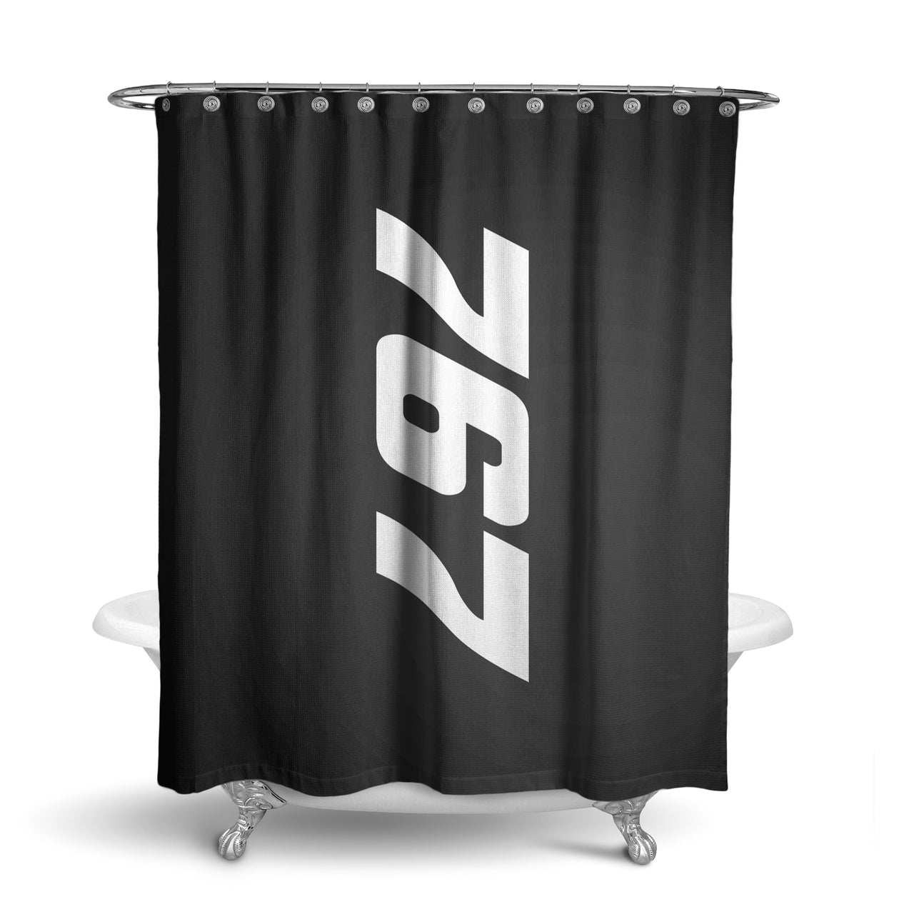 Boeing 767 Text Designed Shower Curtains