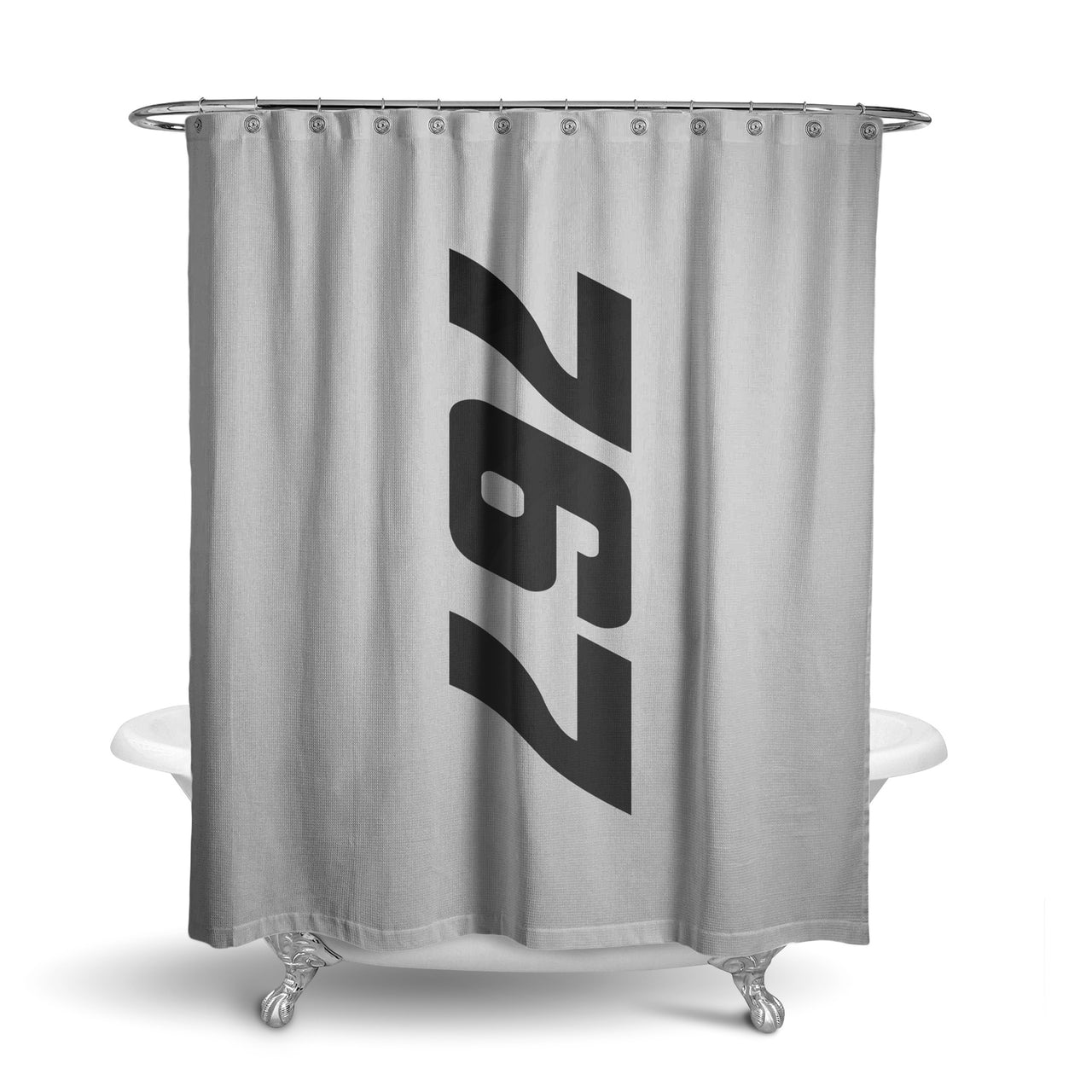 Boeing 767 Text Designed Shower Curtains