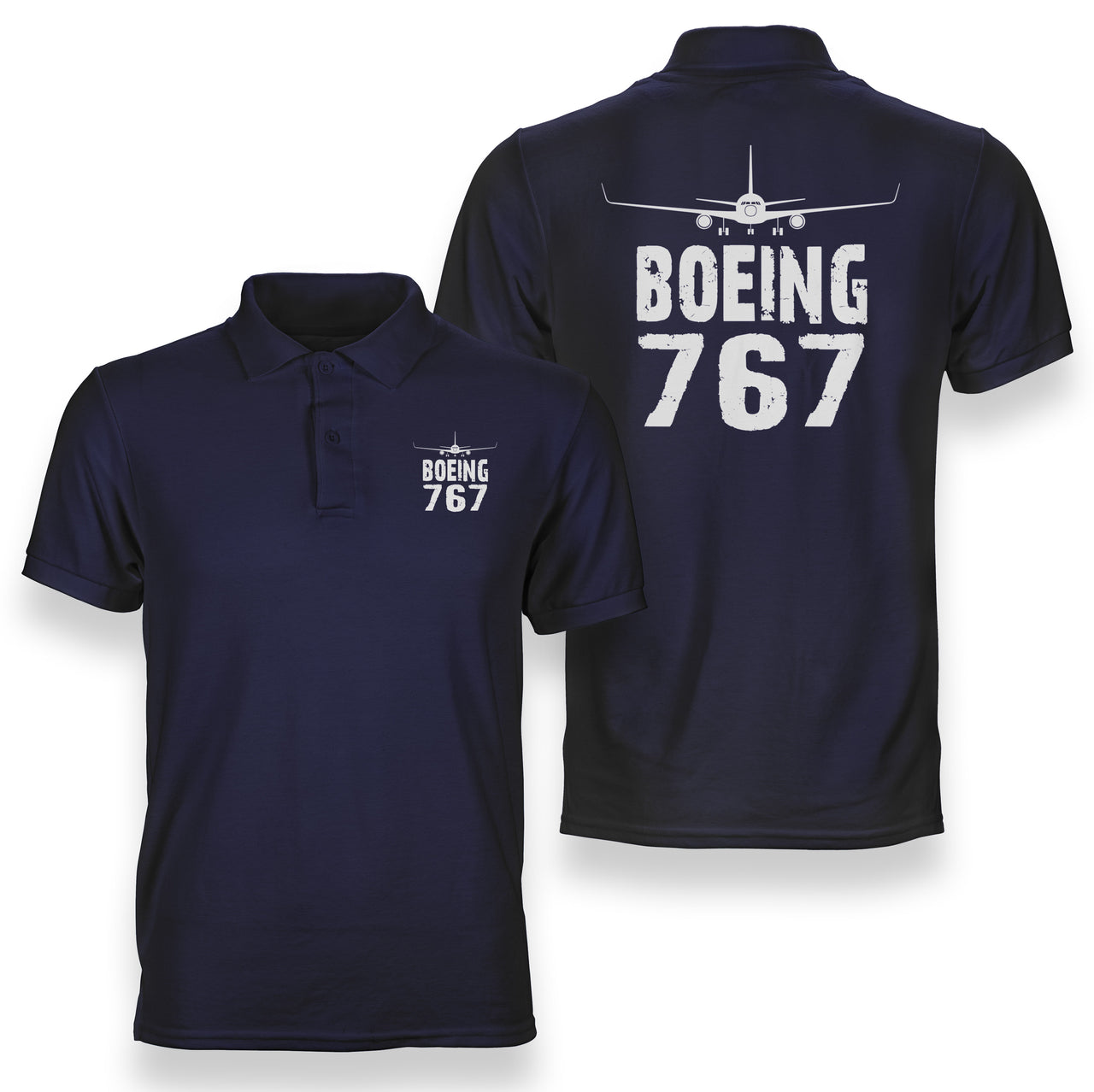 Boeing 767 & Plane Designed Double Side Polo T-Shirts