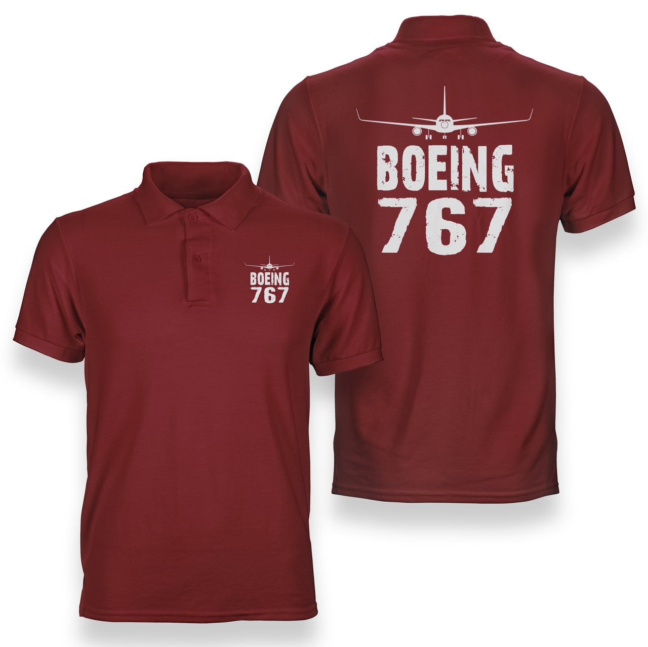 Boeing 767 & Plane Designed Double Side Polo T-Shirts