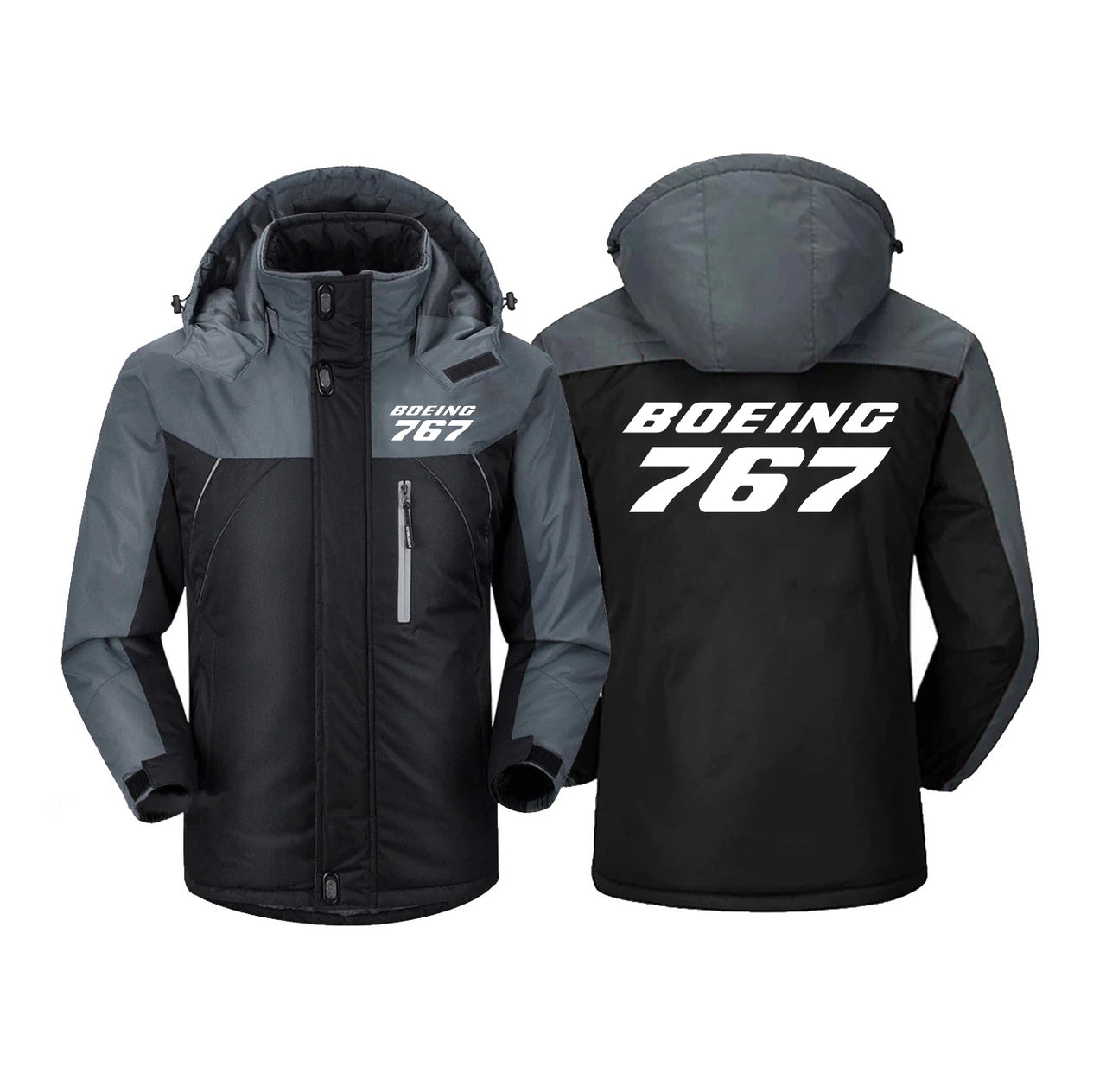 Boeing 767 & Text Designed Thick Winter Jackets