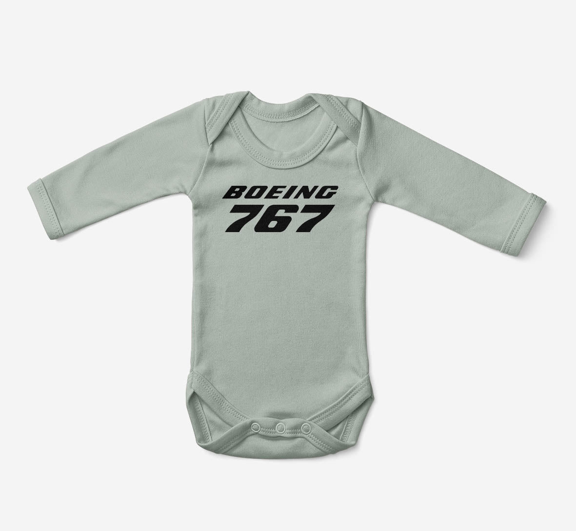 Boeing 767 & Text Designed Baby Bodysuits