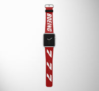 Thumbnail for Boeing 777 Flat Text Designed Leather Apple Watch Straps