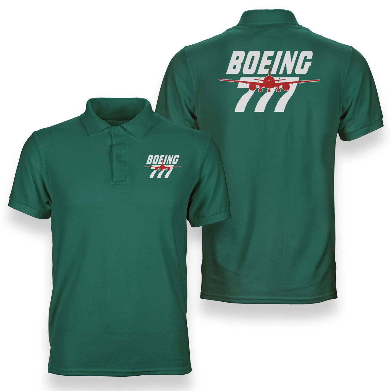 Amazing Boeing 777 Designed Double Side Polo T-Shirts