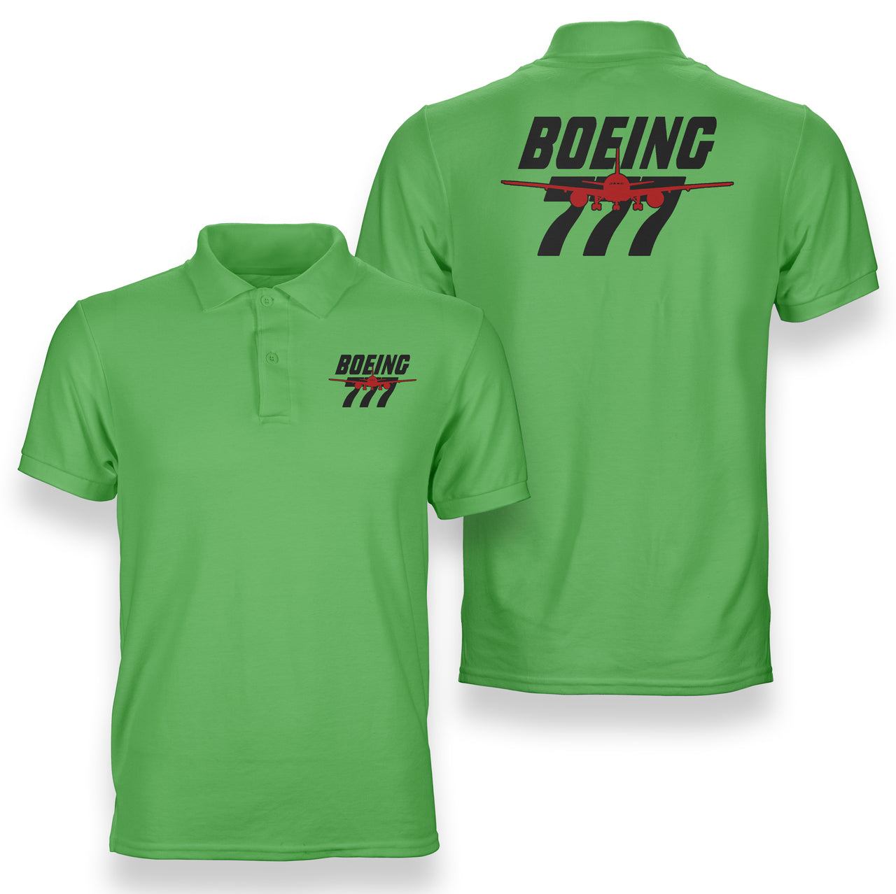 Amazing Boeing 777 Designed Double Side Polo T-Shirts