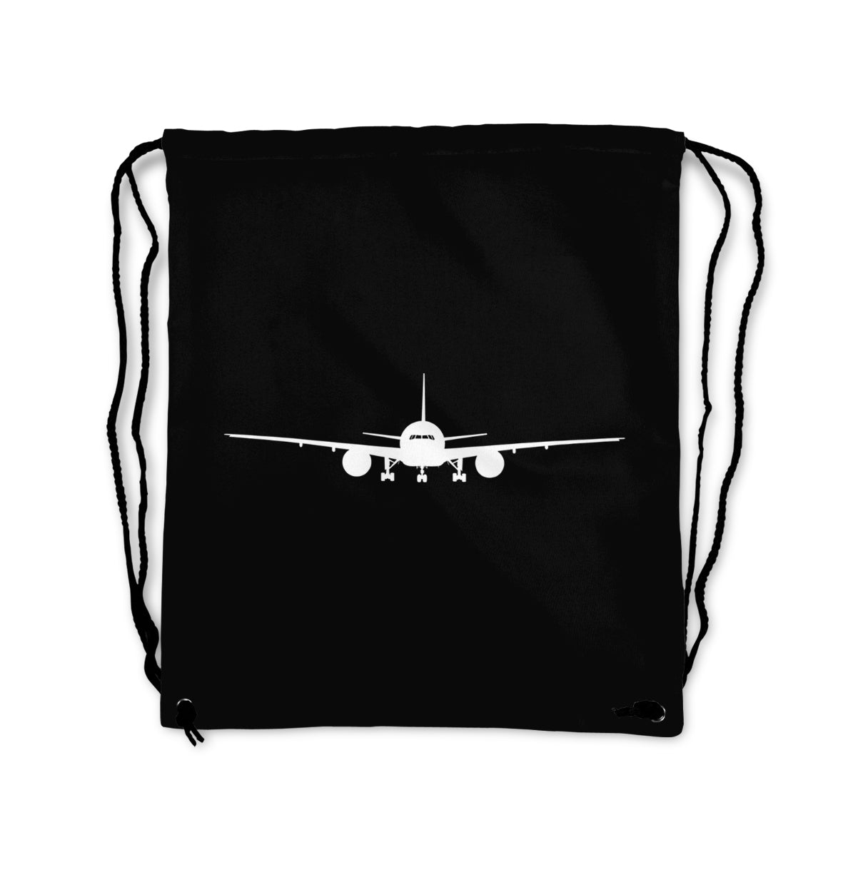 Boeing 777 Silhouette Designed Drawstring Bags