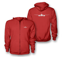 Thumbnail for Boeing 777 Silhouette Designed Zipped Hoodies