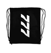 Thumbnail for Boeing 777 Text Designed Drawstring Bags