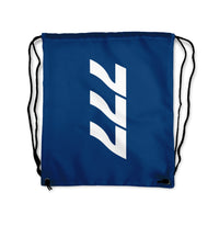 Thumbnail for Boeing 777 Text Designed Drawstring Bags