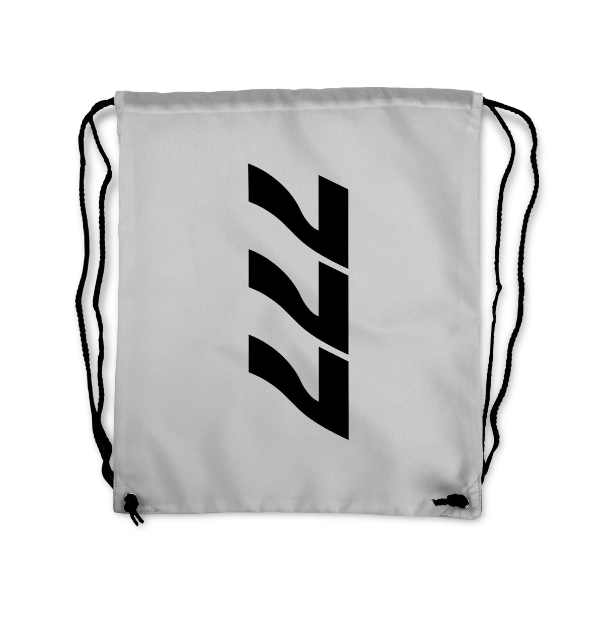 Boeing 777 Text Designed Drawstring Bags