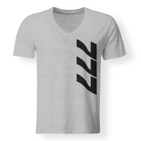 Thumbnail for Boeing 777 Text Designed V-Neck T-Shirts